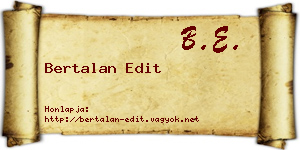 Bertalan Edit névjegykártya